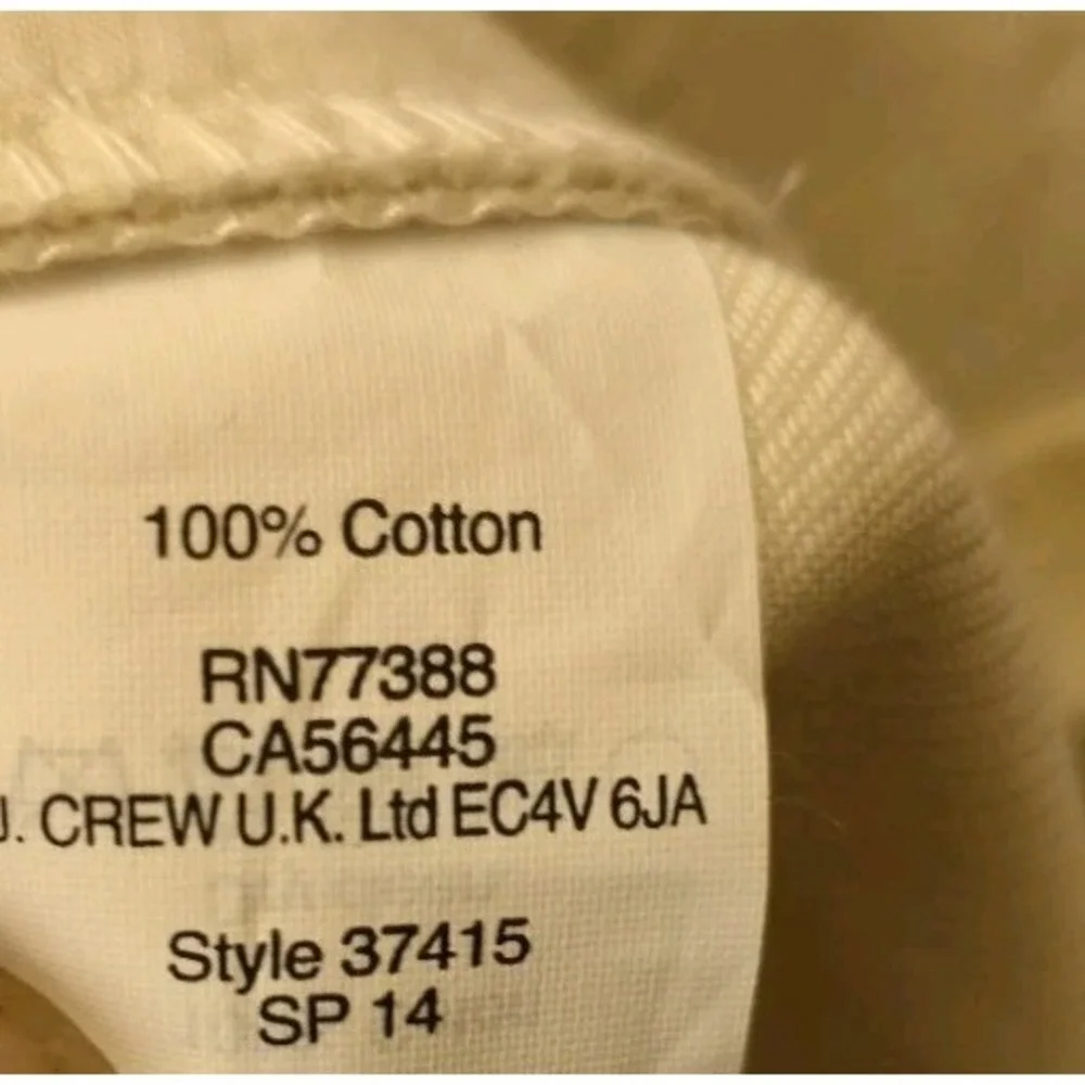 J. Crew The Pencil Skirt‎ Size 6 Ivory 100% Cotton Knee Length Pockets